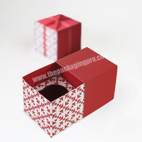 Small cardboard sliding drawer gift box with foam insert