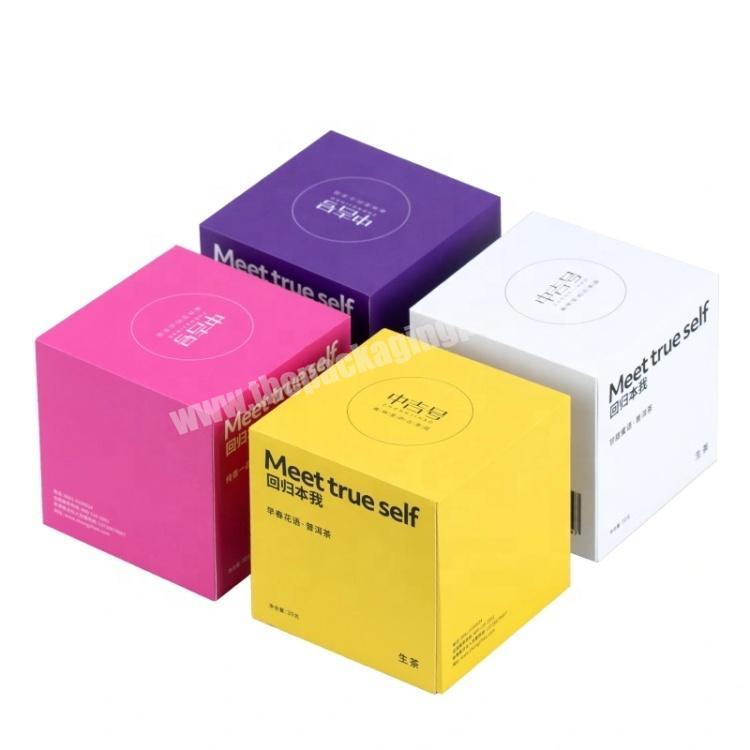 Small Colorful Square Printed Cardboard Paper Gift Packaging Box for Tea