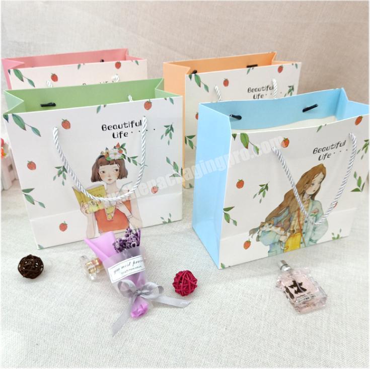 small cosmetic bag customized gift bag paper flower bag logo printed