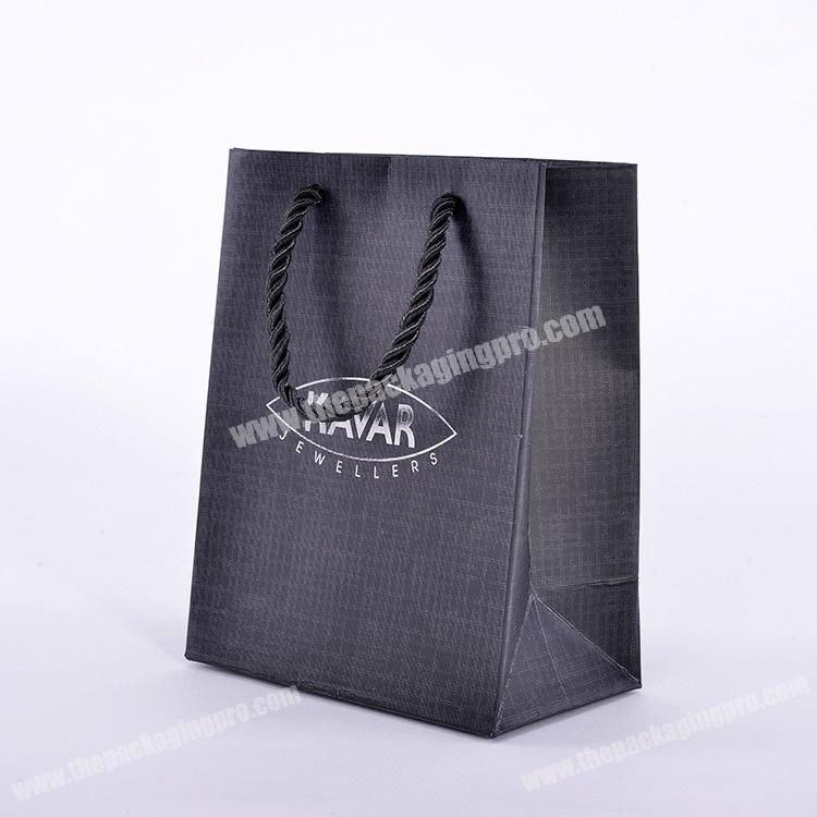 small custom Black cardboard packaging paper hand bag wedding gift promotion bag