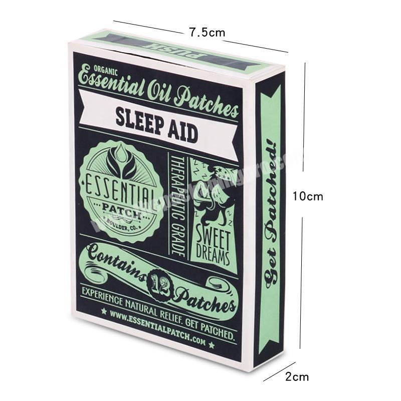 Small essential oil patch patches cardboard box with instruction manual card custom