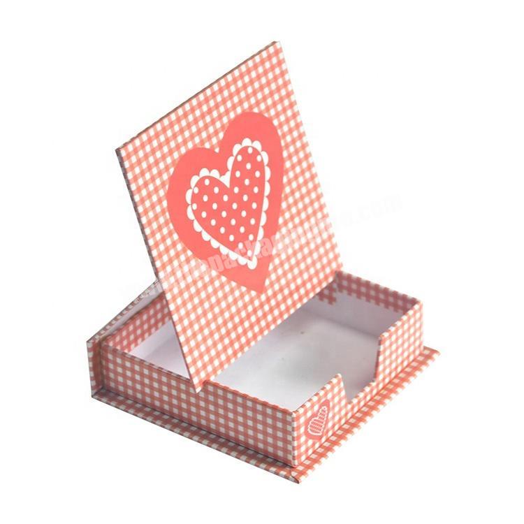 Small Foldable Square Cube Kraft Paper Packaging Sticky Note Memo Pad Gift Box
