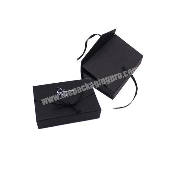 Small Handmade Design black cardboard gift box paper gift bags bulk with ribbon