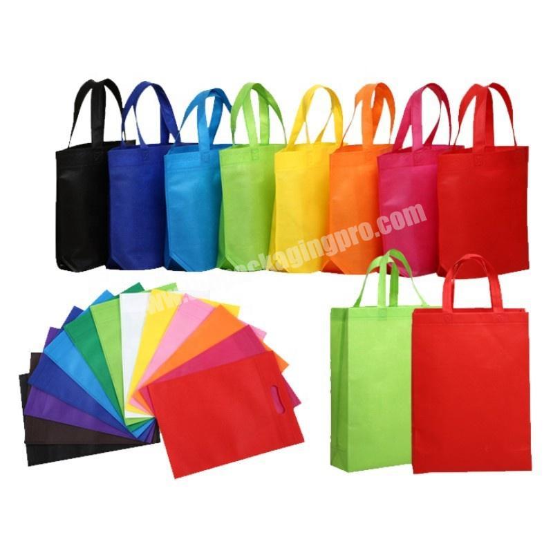 Small MOQ accept shopping fabric bag recyclable non woven bag with different color