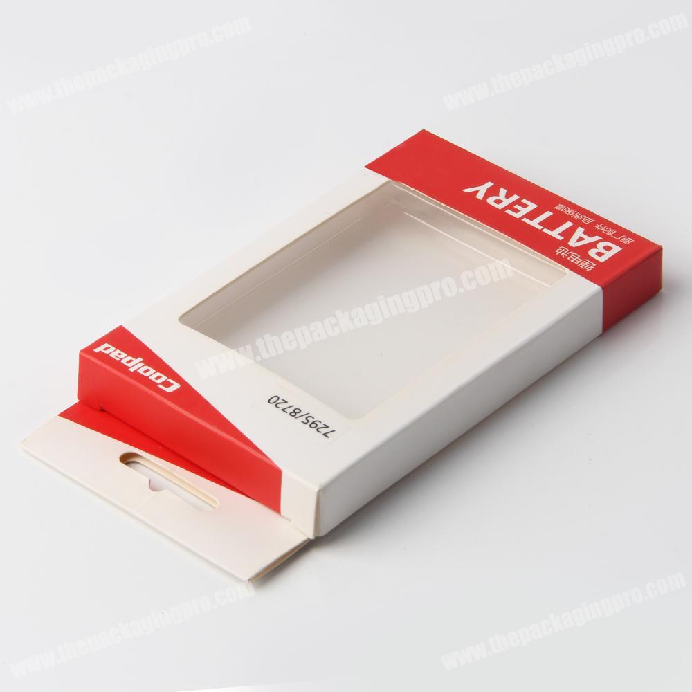 Small printed hard cardboard paper packaging folding box with window for digital products