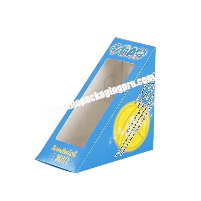 Small size cardboard triangle paper bread box with clear window