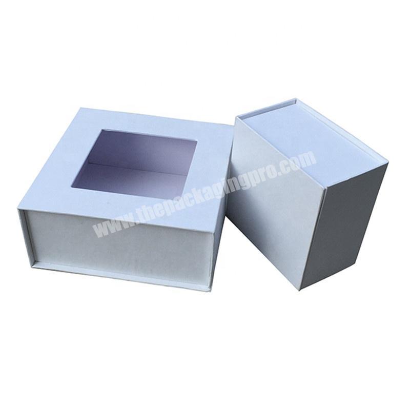 Small size folding magnetic gift box in plain white color