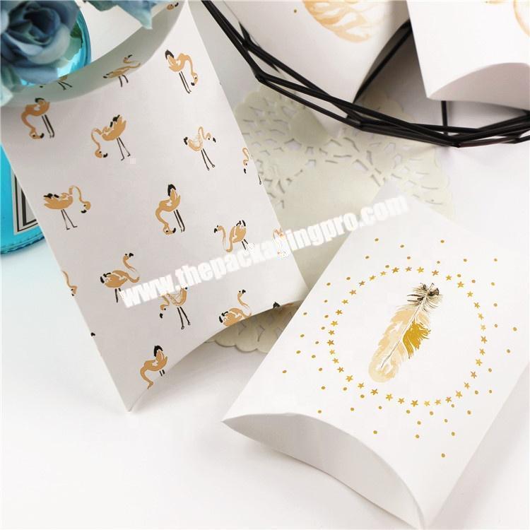 Small size white cardboard kraft paper pillow spot pillow paper gift candy box