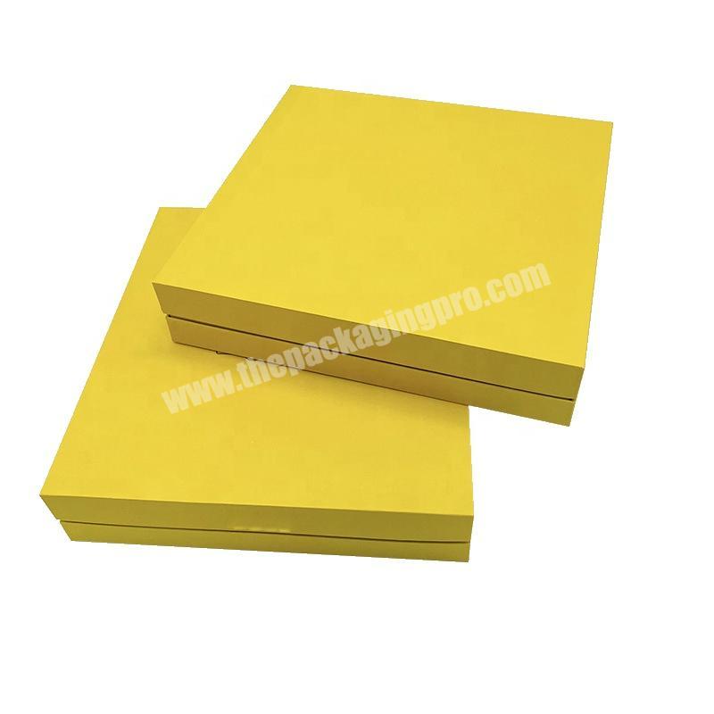 Small yellow lid and base paper gift box with foil stamped finishing