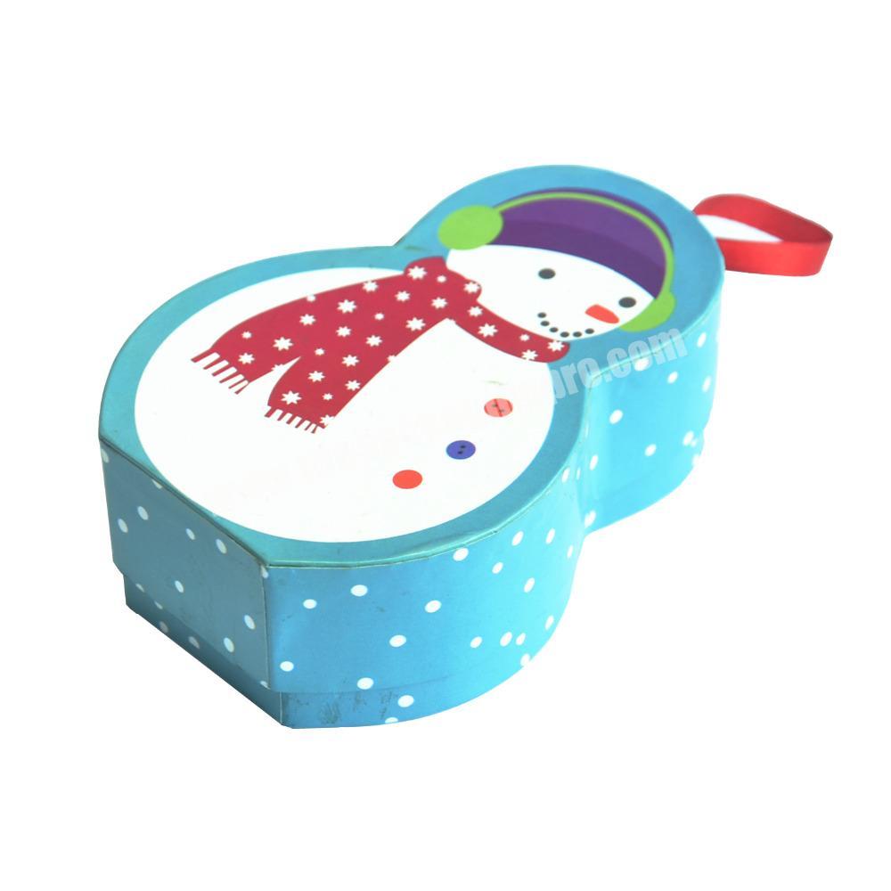 Snowman shape paperboard candy box Christmas gift box with lid