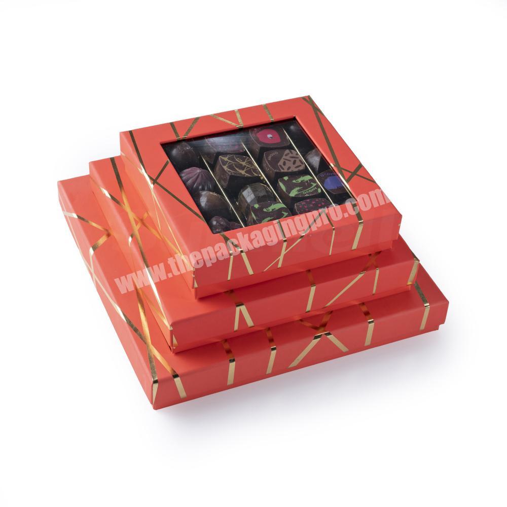 special customise chocolate plastic box packaging with window clear cover lid