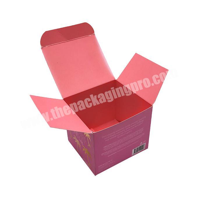 Special OEM art paper pink folding packaging paper box skincare cream packaging body lotion packaging box printed paper