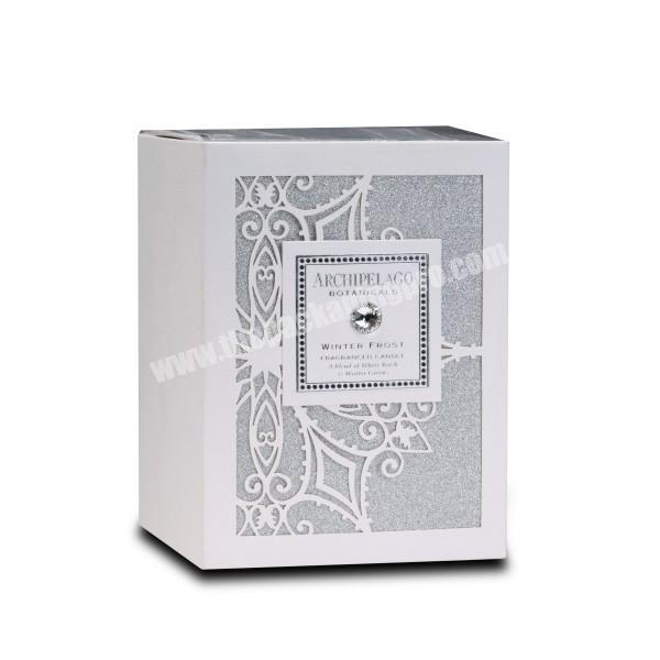special silver paper card box with sleeve folding box with silver foil candle box