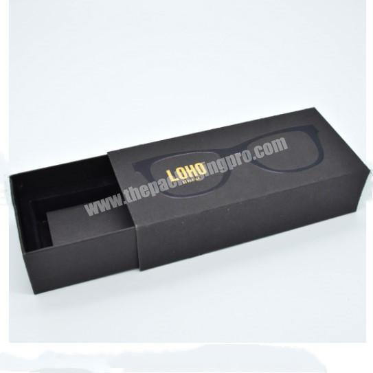 spot UV and gold foil stamping printing sunglasses box custom paper gift box with sponge and velvet