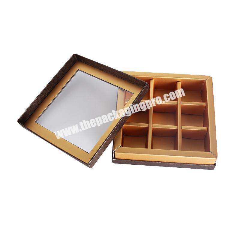 square 21cm chocolate box empty strawberry candy cardboard packaging with PVC  display window printing logo chocolate gift box