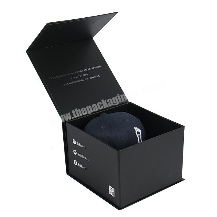 square black collapsible gift cardboard custom snapback box