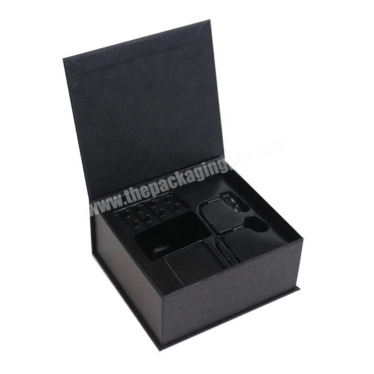 Square black paper box for earphone packaging