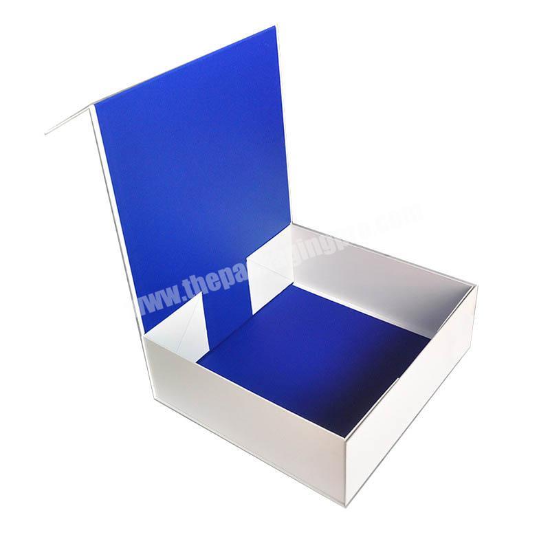 square blue magnetic foldable cardboard cosmetic box