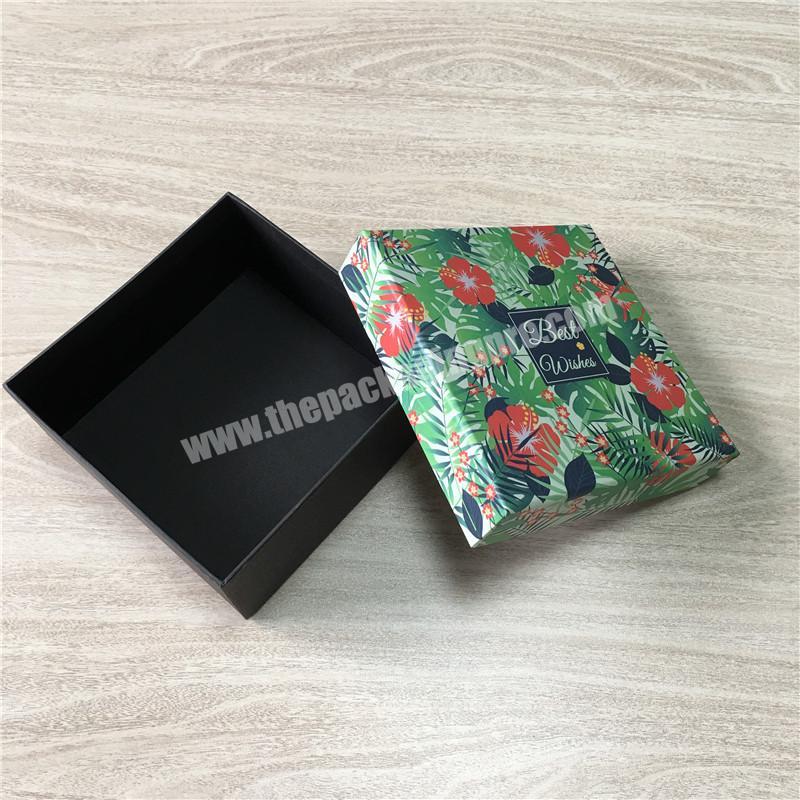 Square cardboard gift box colorful rigid gemstone packaging boxes with lids