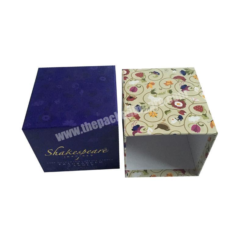 Square Custom Logo Printing Gift Packaging Scented Candle Luxury Rigid Neck Box
