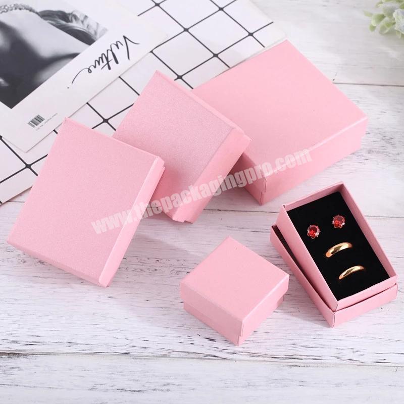 Square Paper Jewelry Packaging Box Pink Necklace Ring Earrings Bracelet Gift Box for Valentine's Day