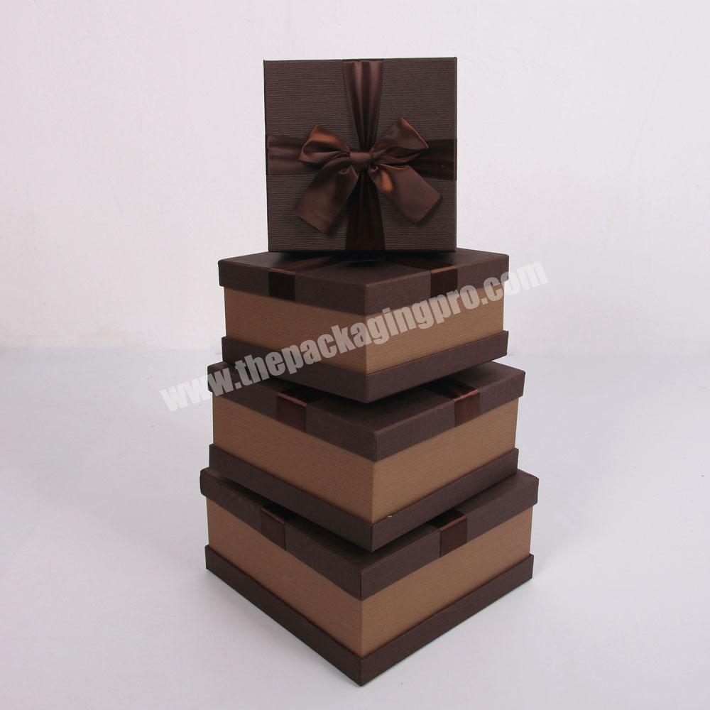 Square Shape Color Printing Rigid Cardboard Packaging Box With Lid