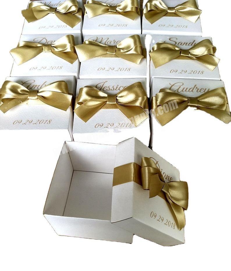 Square white embossed jewelry gift box bridesmaids friends gift packing box