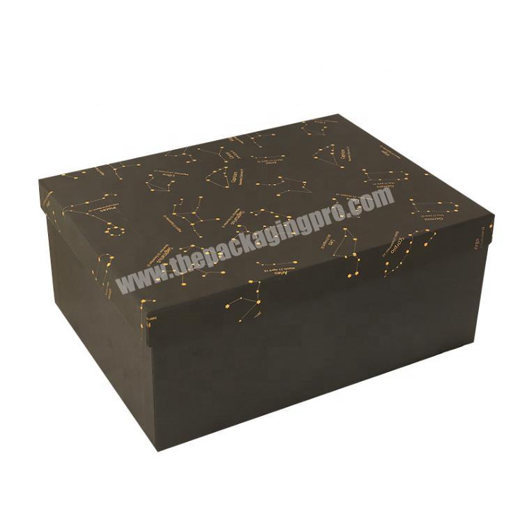 Star custom black gift box square large gift packaging box graduation happy gift box
