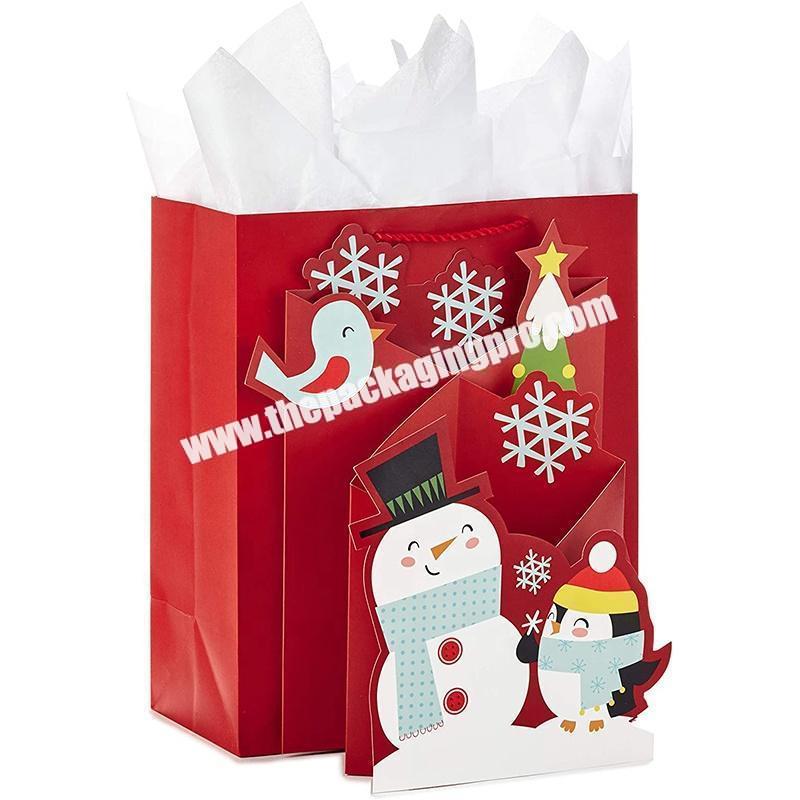 Stock shopping bag cheap merry christmas paper gift bag