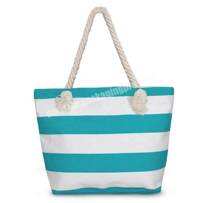 Manufacturer Striped cotton rope portable shopping gift bag