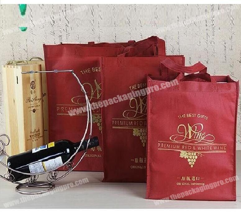 strong bearing non woven printed custom made shopping bags for wine
