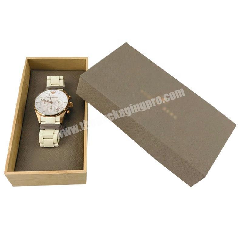 Strong high-end paper top and wood base watch box modern watch packaging