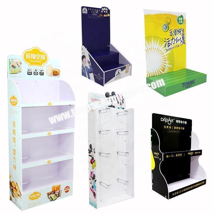 stronger cardboard hook display stand supermarket pallet carton stand display