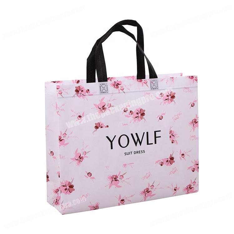 Suit dress carry shopping bag custom flower pattern design reusable bag