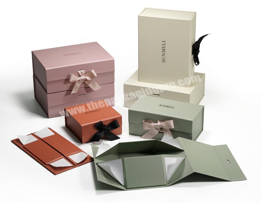 super competitive custom flat stored lingerie clothing folding box packaging with ribbon for Arabia thobe