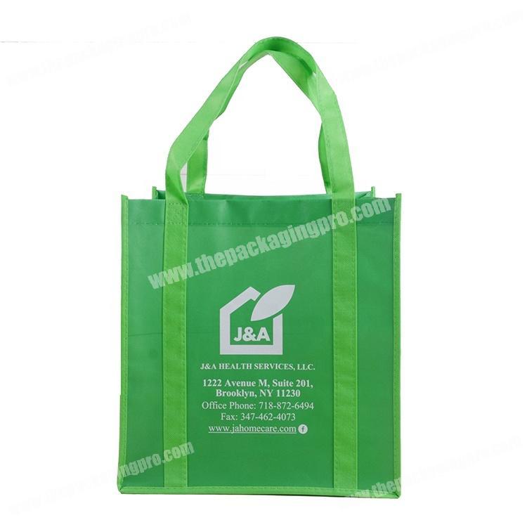 Supermarket green shopping reusable pp lamination custom shopper bag
