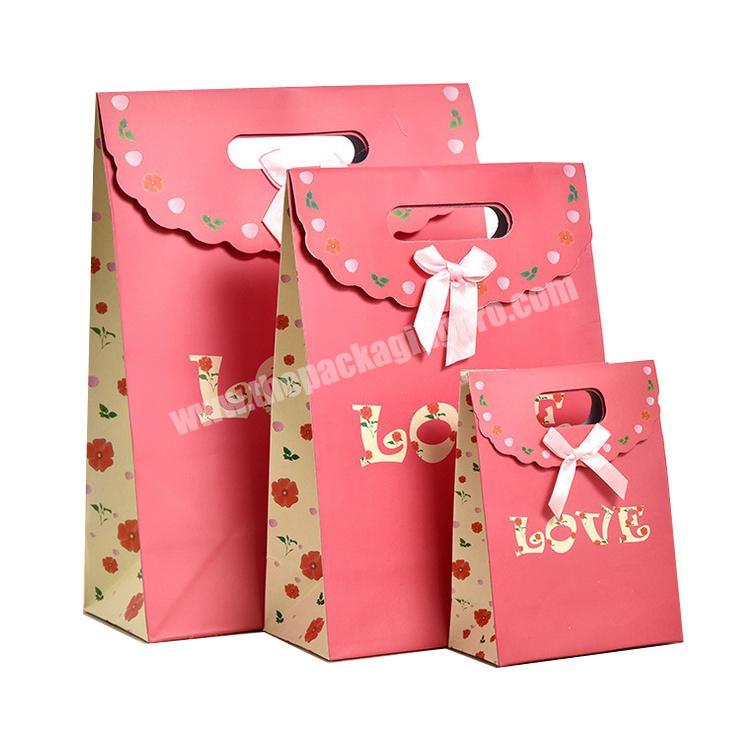 Supplier with trade assurance paper packaging bag with bow tie