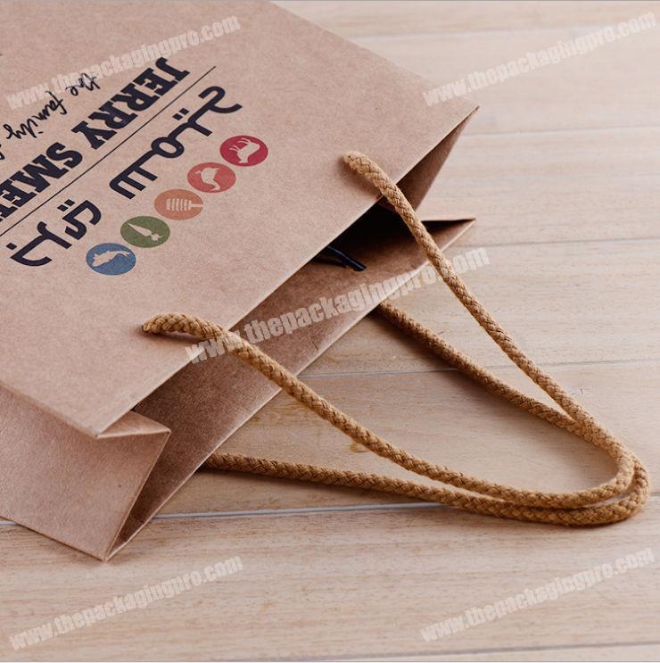 supplies brown kraft paper bags custom printed with hole handle