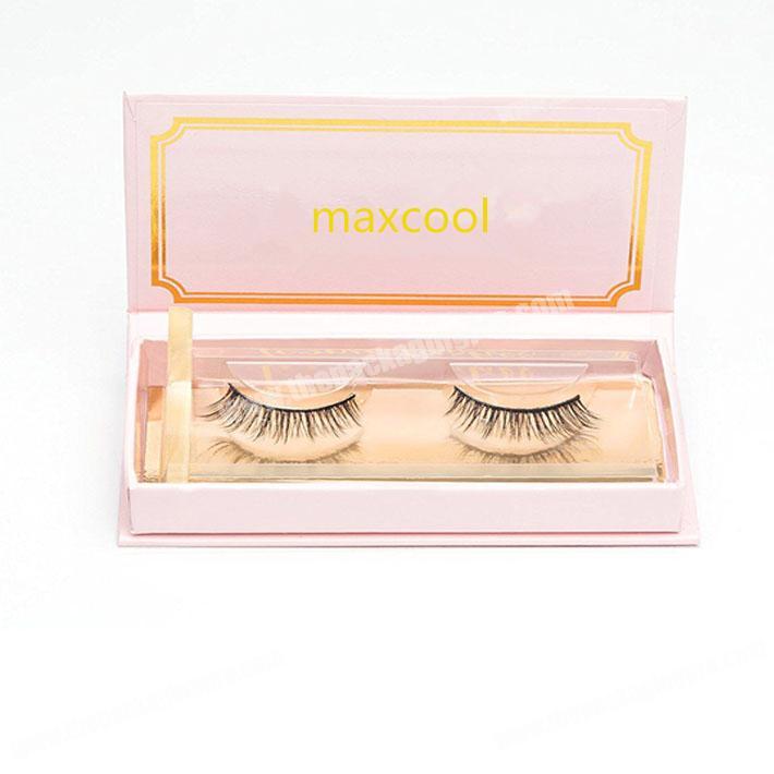 Synthetic faux mink false eye lashes with private label eyelash packaging box