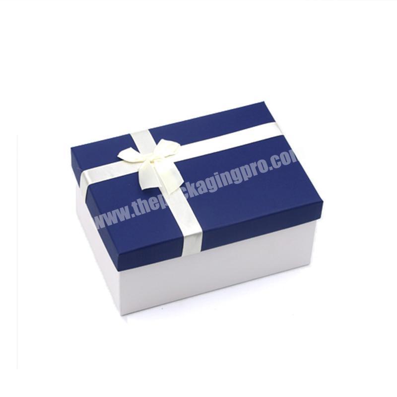 Tea Cup Lid And Base Cardboard Gift Box Luxury Wine Cup Gift Box With Ribbon Bow Tie