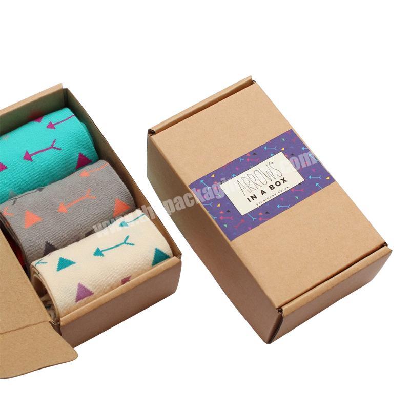 Template Wholesale Gift Kraft Paper Slide Drawer Box Packaging For Socks Underwear