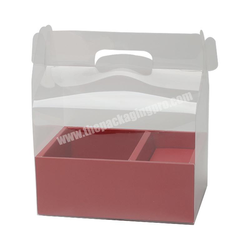 The square luxury gift box with open window provided by the original seller, used to pack small gifts, such as flowers
