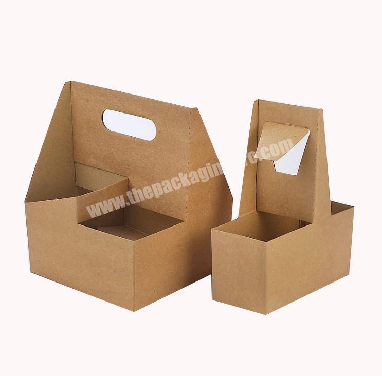 Thickened Cowhide Portable Cup Holder Coffee Takeaway Milk Tea Paper Cup Corrugated Handle Box