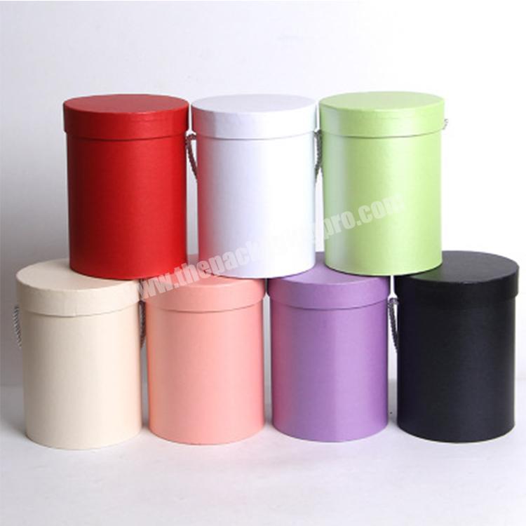 Three-pieces white round gift hat boxes customboxes round box for roses paper flower box