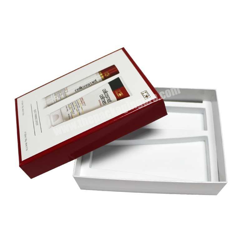 top and bottom cosmetics boxes packaging with EVA
