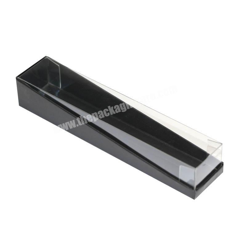 Top and Bottom Gift Display Paper Box with PVC Lid Black Top and Bottom Packaging Box