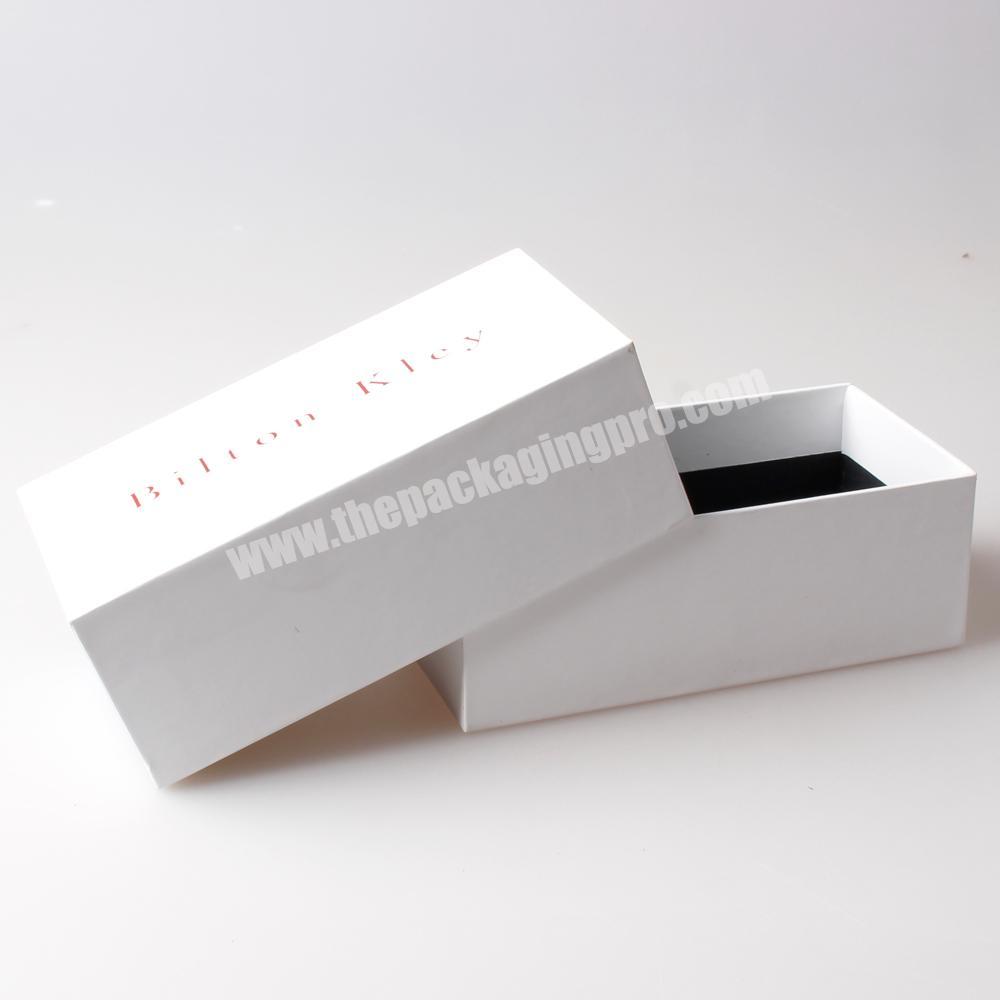 Top and bottom style luxury white watch packaging box insert velvet eva inlay