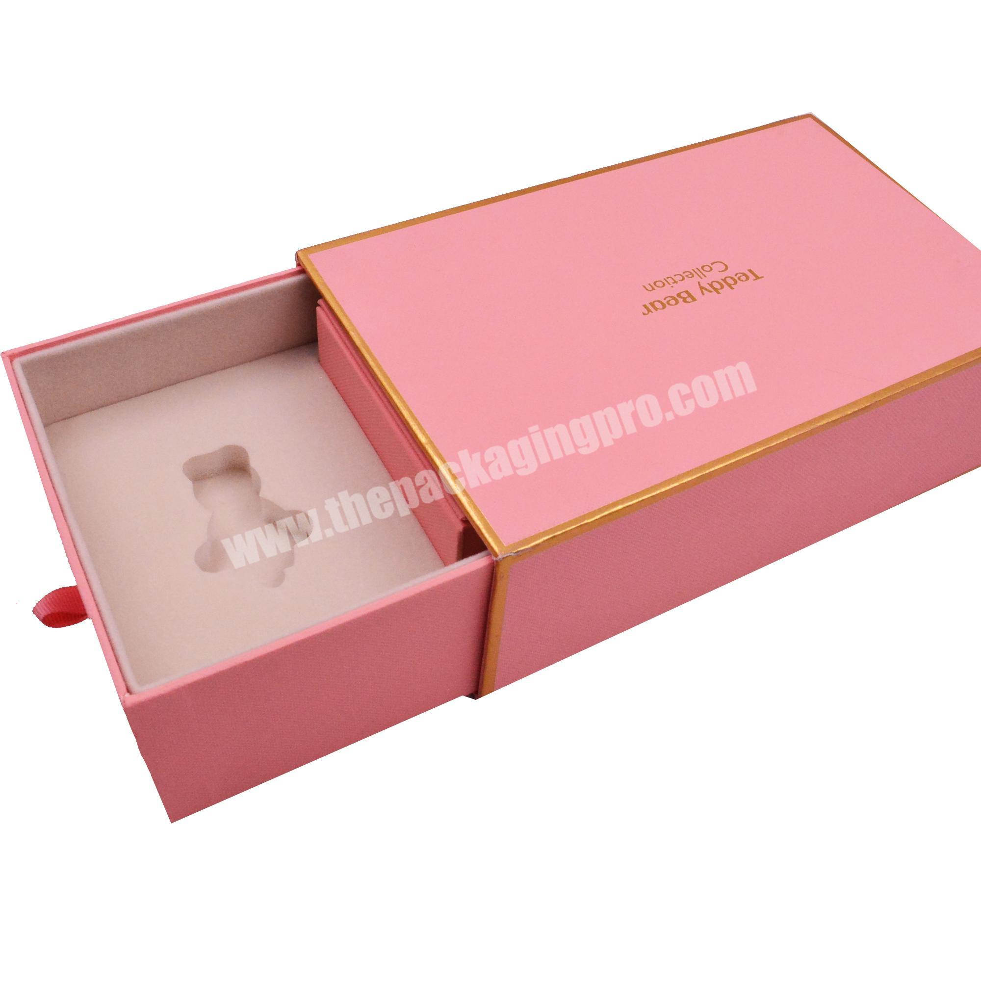 Top Grade Custom Logo Printed Hard Rigid Cardboard Sliding Jewelry Packaging Sliding Gift Box Luxury Paper Drawer Box