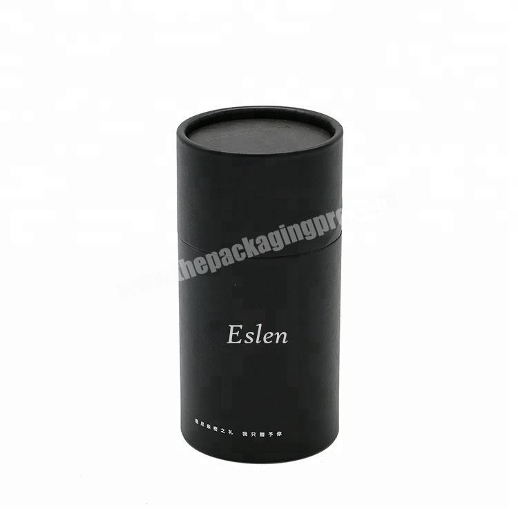 Top quality black custom paper tube box for gift packaging