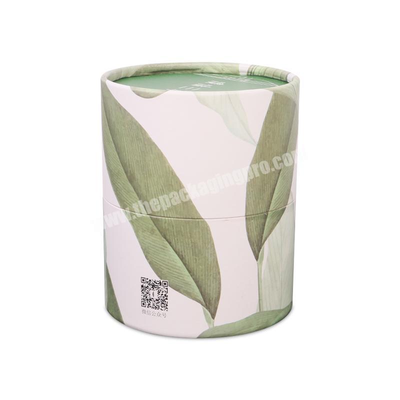 Top Quality Custom Logo White Kraft Paper Cylinder Box For CandleCosmeticsBlush Brush